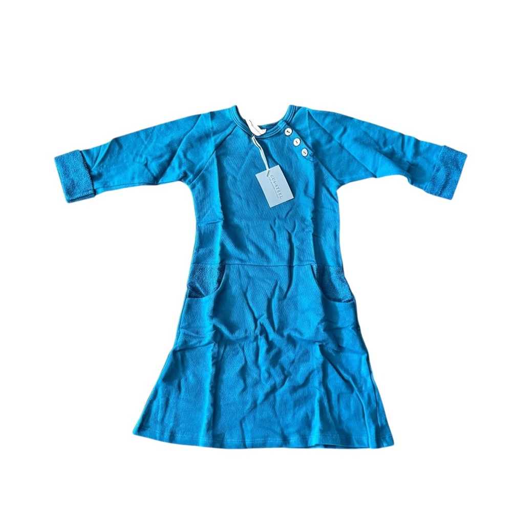 NWT Gus + Steel Pocket Dress Steel Blue 6/7